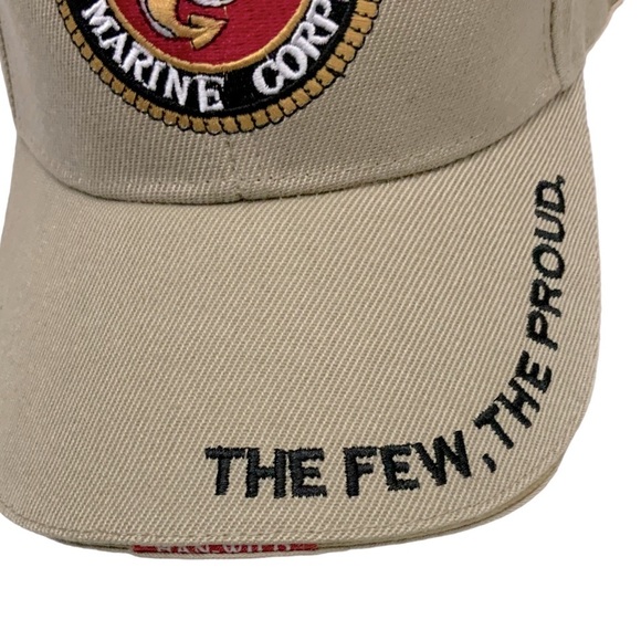 Marine Corps Baseball Cap Patriot Trucker Hat USMC Patch Unisex Men OS Khaki Tan - Picture 4 of 12